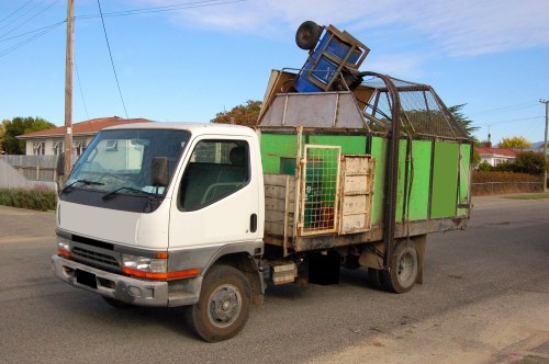 Collected recyclables ready for processing in Bow